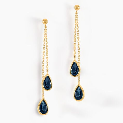 Boucles D'oreilles Pendantes Or Jaune Carlyn Topaze - Boucles d'oreilles pendantes Femme | Histoire d&rsquo;Or