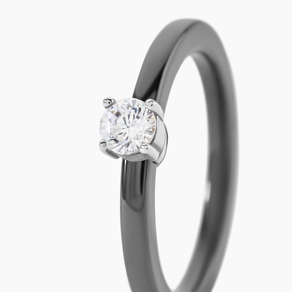 Bague Solitaire Nigelia Argent Blanc Oxyde De Zirconium - Bagues solitaires Femme | Histoire d&rsquo;Or