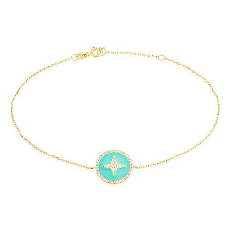 Bracelet Or Jaune Sweet Rosace Oxyde De Zirconium - Bracelets Femme | Histoire d&rsquo;Or