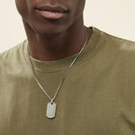 Collier Quadrillage Acier Blanc - Colliers fantaisie Homme | Histoire d&rsquo;Or