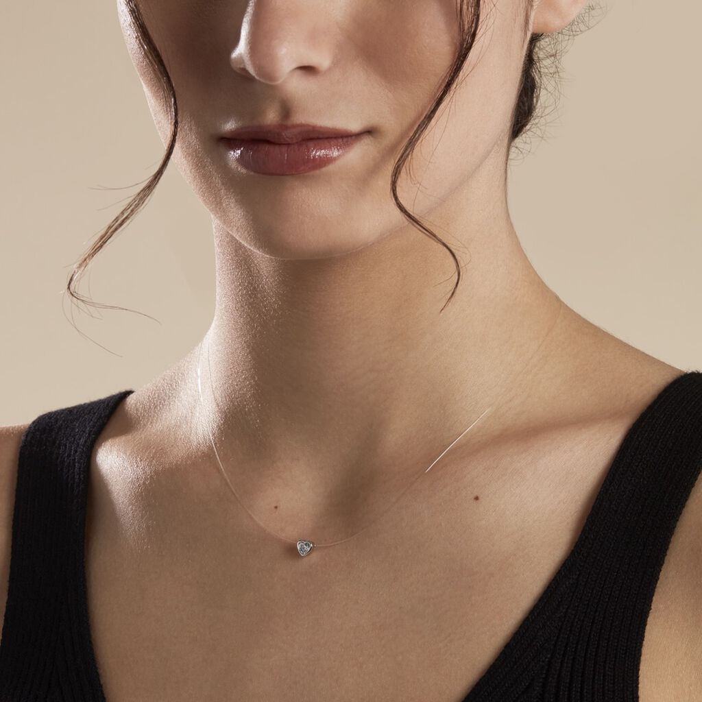 Collier Nylon Argent Blanc Oxyde - Colliers fantaisie Femme | Histoire d’Or