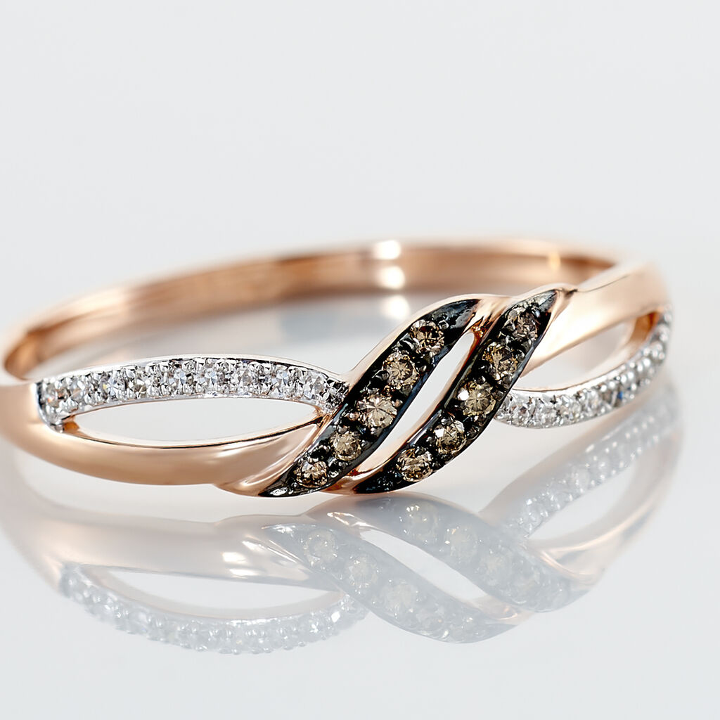Bague Edem Or Rose Diamant - Bagues avec pierre Femme | Histoire d’Or