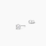 Boucles D'oreilles Puces Adria Argent Blanc Oxyde De Zirconium - Boucles d'oreilles empierr&eacute;es Femme | Histoire d&rsquo;Or