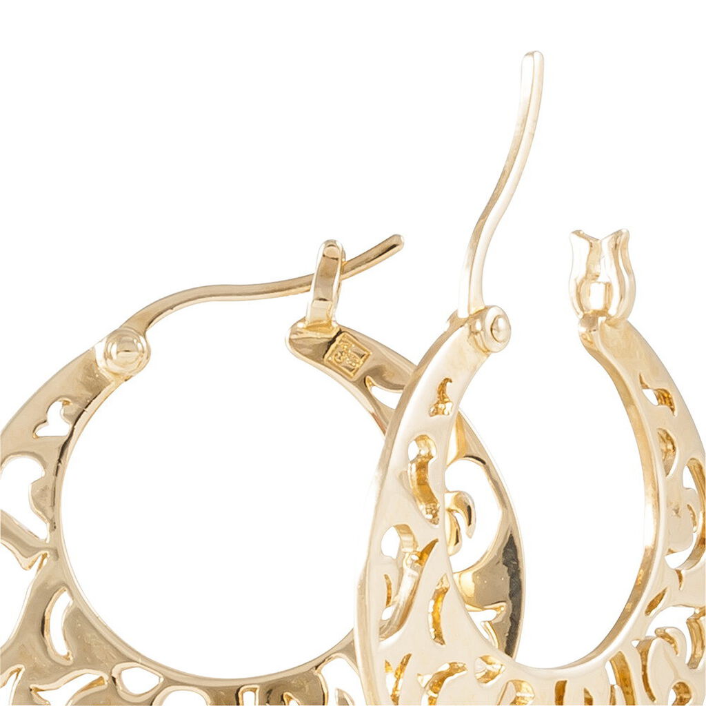 Créoles Tyfene Plaqué Or Jaune - Boucles d'oreilles créoles Femme | Histoire d’Or