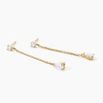 Boucles D'Oreilles Pendantes Regane Argent Dor&eacute; A L'Or 750/1000 Oxyde De Zirconium - Boucles d'oreilles pendantes Femme | Histoire d&rsquo;Or