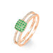 Bague Aude Or Rose Emeraude Et Diamant - Bagues avec pierre Femme | Histoire d’Or