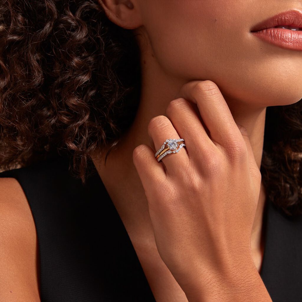 Bague Berlin Argent Bicolore Oxyde De Zirconium -  Femme | Histoire d’Or