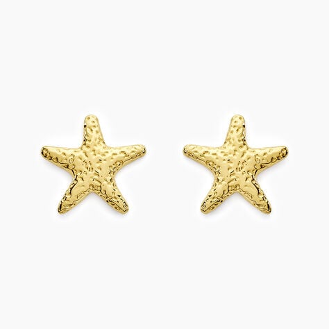 Boucles D'oreilles Puces Mermaid Acier Jaune - Boucles d'oreilles fantaisie Femme | Histoire d’Or