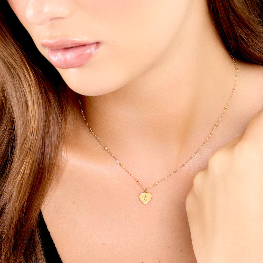 Collier Ivette Acier Jaune Oxyde De Zirconium - Colliers fantaisie Femme | Histoire d&rsquo;Or