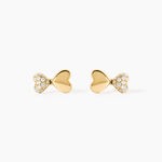 Boucles D'Oreilles Puces Minie Argent Dor&eacute; A L'Or 750/1000 Oxyde De Zirconium - Boucles d'oreilles fantaisie Femme | Histoire d&rsquo;Or