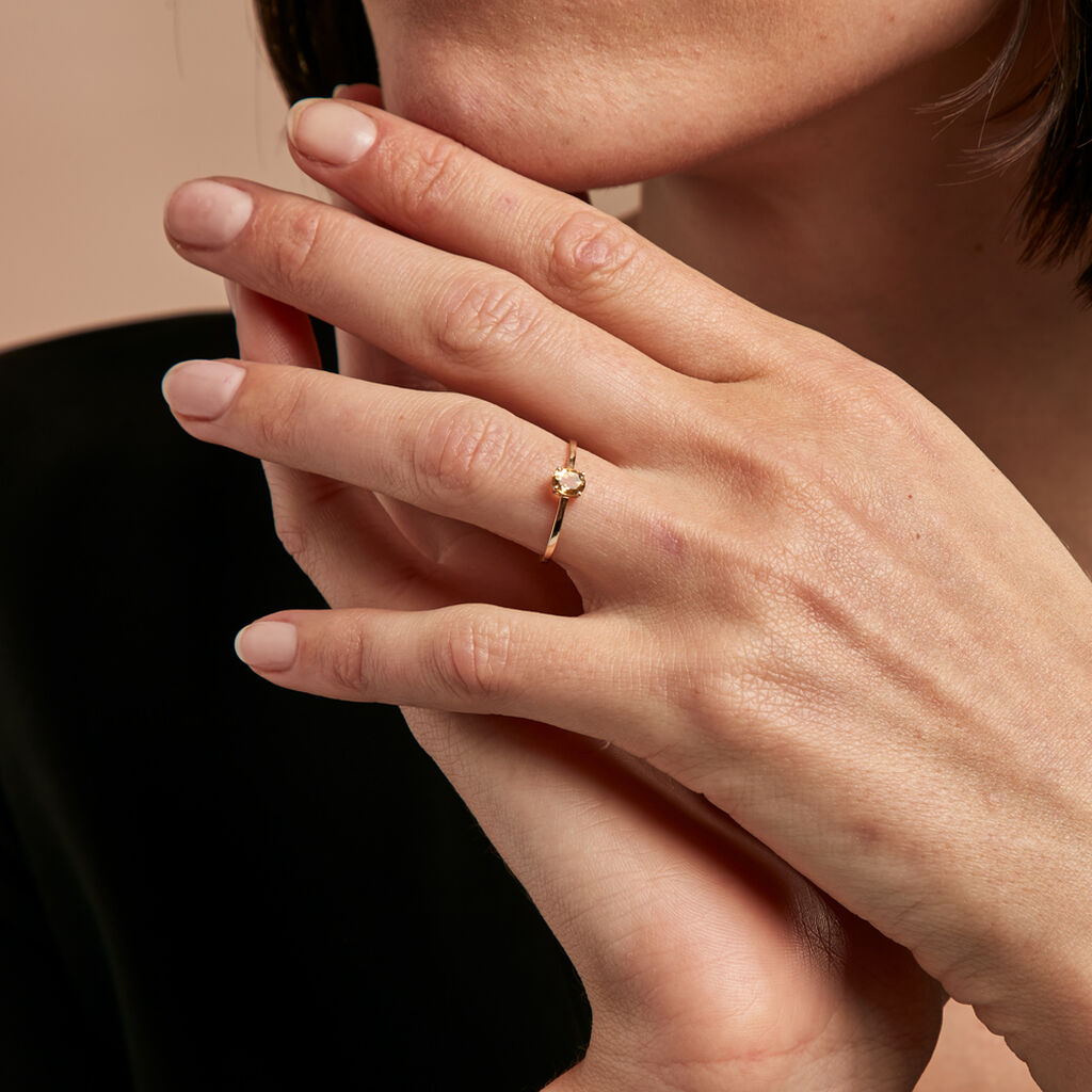 Bague Valentino Or Jaune Citrine - Bagues solitaires Femme | Histoire d’Or