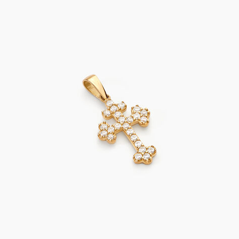 Pendentif Krister Or Jaune Oxyde De Zirconium - Pendentifs Baptême Famille | Histoire d’Or