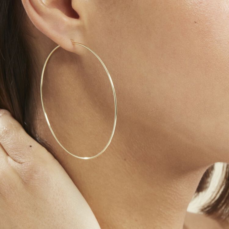 Boucles D'oreilles Créoles 3 Ors Massifs 18 Carats - Dormeuses