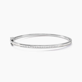 Bracelet Jonc Laurianne Argent Blanc Oxyde De Zirconium - Bracelets joncs Femme | Histoire d’Or