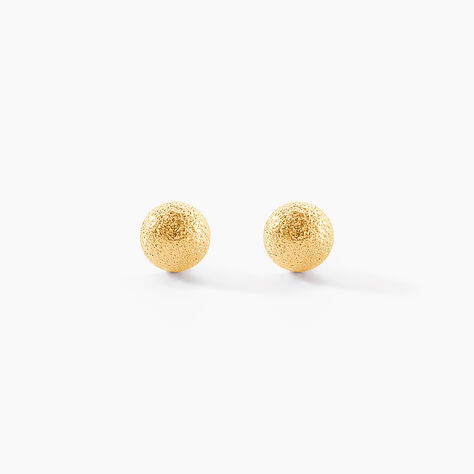 Boucles D'oreilles Puces Fidelia Boule Sablee Or Jaune - Clous d'oreilles Femme | Histoire d&rsquo;Or