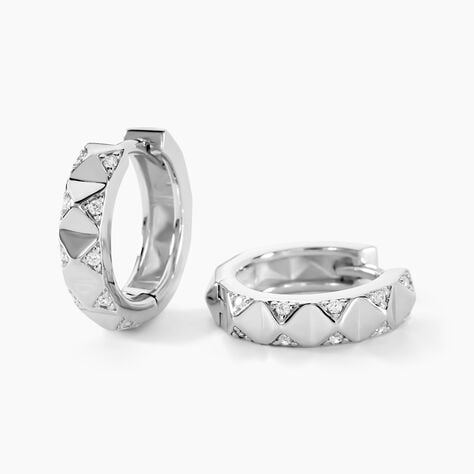 Cr&eacute;oles Anicette Argent Blanc Oxyde De Zirconium - Boucles d'oreilles cr&eacute;oles Femme | Histoire d&rsquo;Or