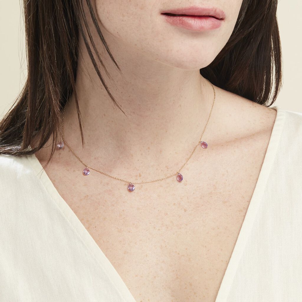 Collier Terence Or Jaune Amethyste Violet Amethyste - Colliers Femme | Histoire d’Or