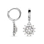 Cr&eacute;oles Argent Blanc Maximille Oxydes De Zirconium - Boucles d'oreilles cr&eacute;oles Femme | Histoire d&rsquo;Or