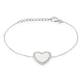 Bracelet Corazon Argent Blanc Oxyde De Zirconium - Bracelets Coeur Femme | Histoire d’Or