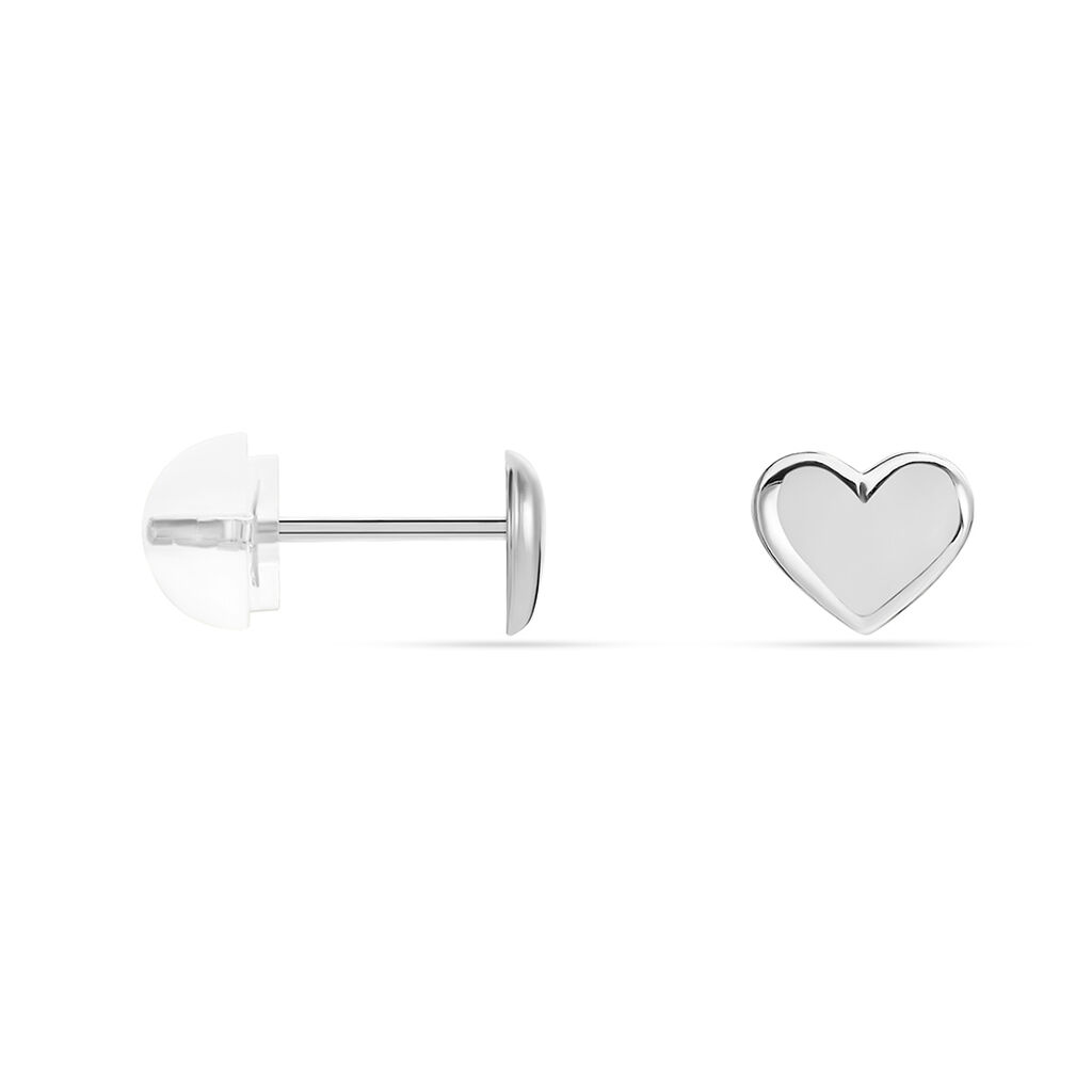 Boucles D'oreilles Puces Aricia Or Blanc - Clous d'oreilles Enfant | Histoire d’Or
