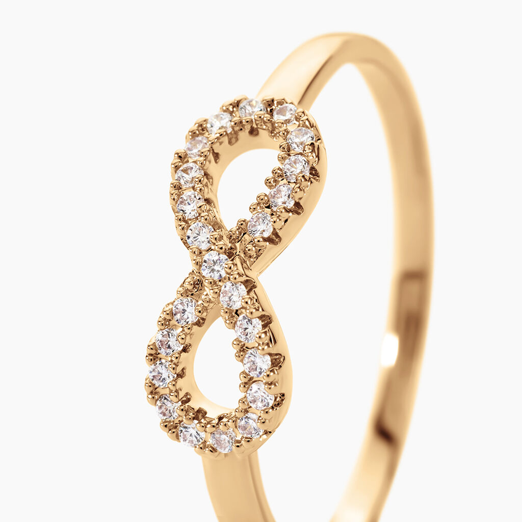 Bague Merane Plaqu&eacute; Or Jaune Oxyde De Zirconium - Bagues avec pierre Femme | Histoire d&rsquo;Or