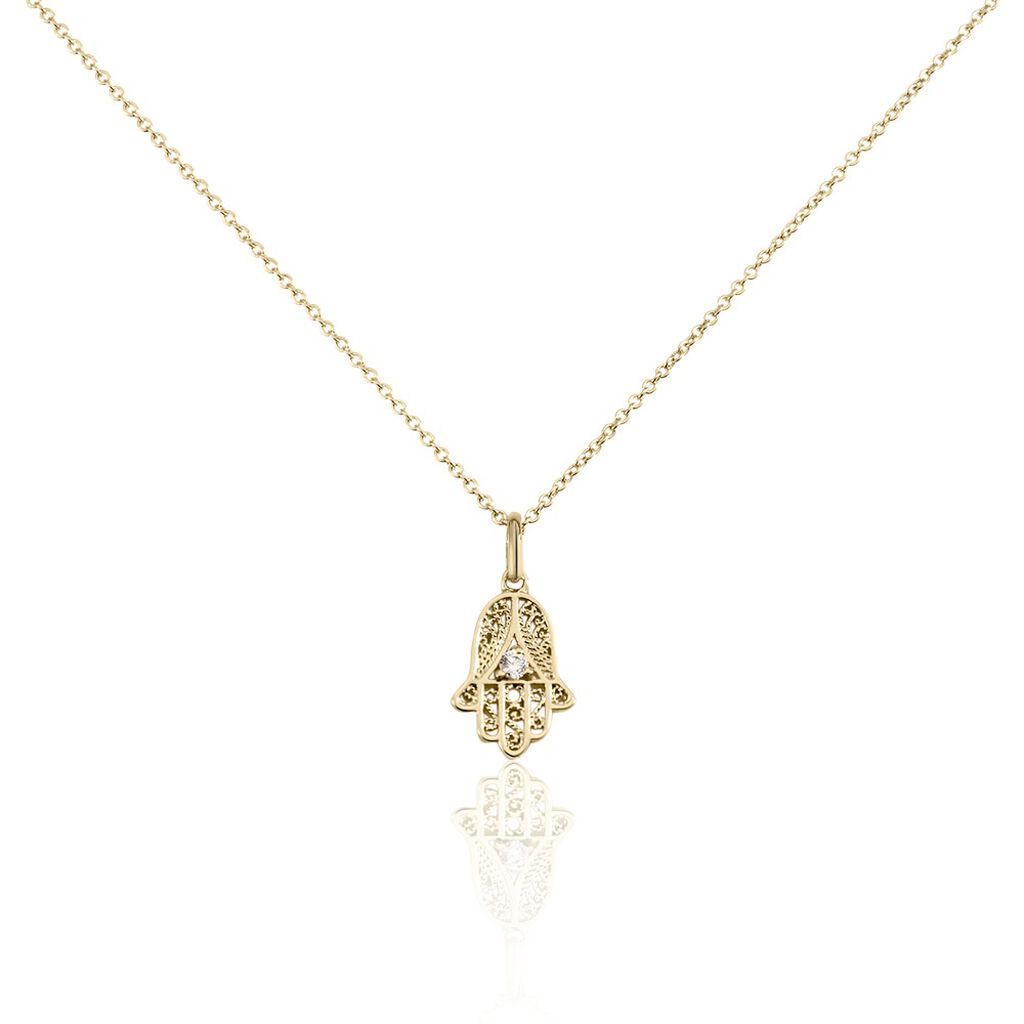 Collier Plaqu&eacute; Or Stijn Oxyde De Zirconium - Colliers fantaisie Femme | Histoire d&rsquo;Or