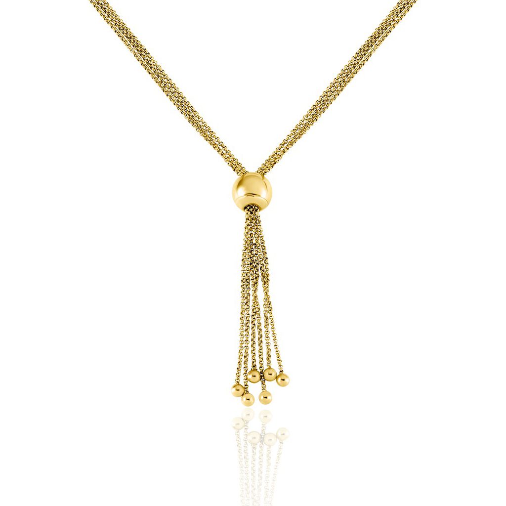 Collier Sautoir Acier Doré Nanaia