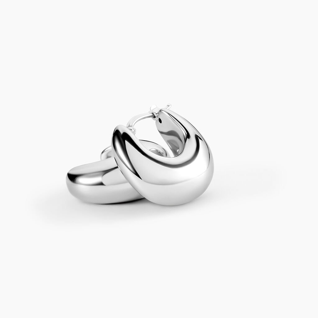 Cr&eacute;oles Allure Argent Blanc - Boucles d'oreilles cr&eacute;oles Femme | Histoire d&rsquo;Or