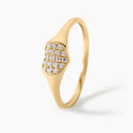 Bague Bomb Lover Argent Dor&eacute; A L'Or 750/1000 Oxyde De Zirconium - Bagues avec pierre Femme | Histoire d&rsquo;Or