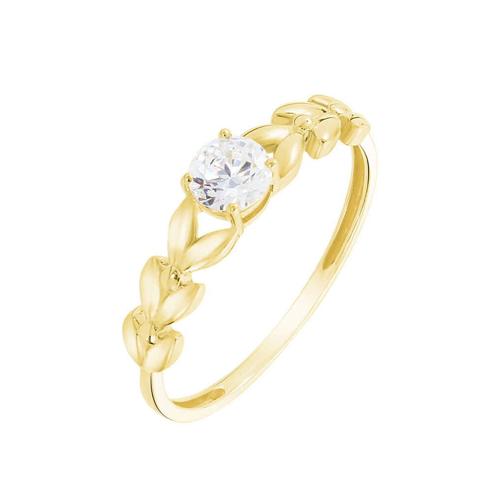 Bague Solitaire Alexine Or Jaune Oxyde De Zirconium - Bagues solitaires Femme | Histoire d’Or