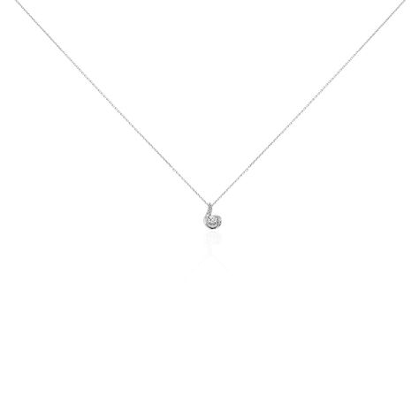Collier Vrille Accompagnee Or Blanc Diamant - Colliers Femme | Histoire d’Or