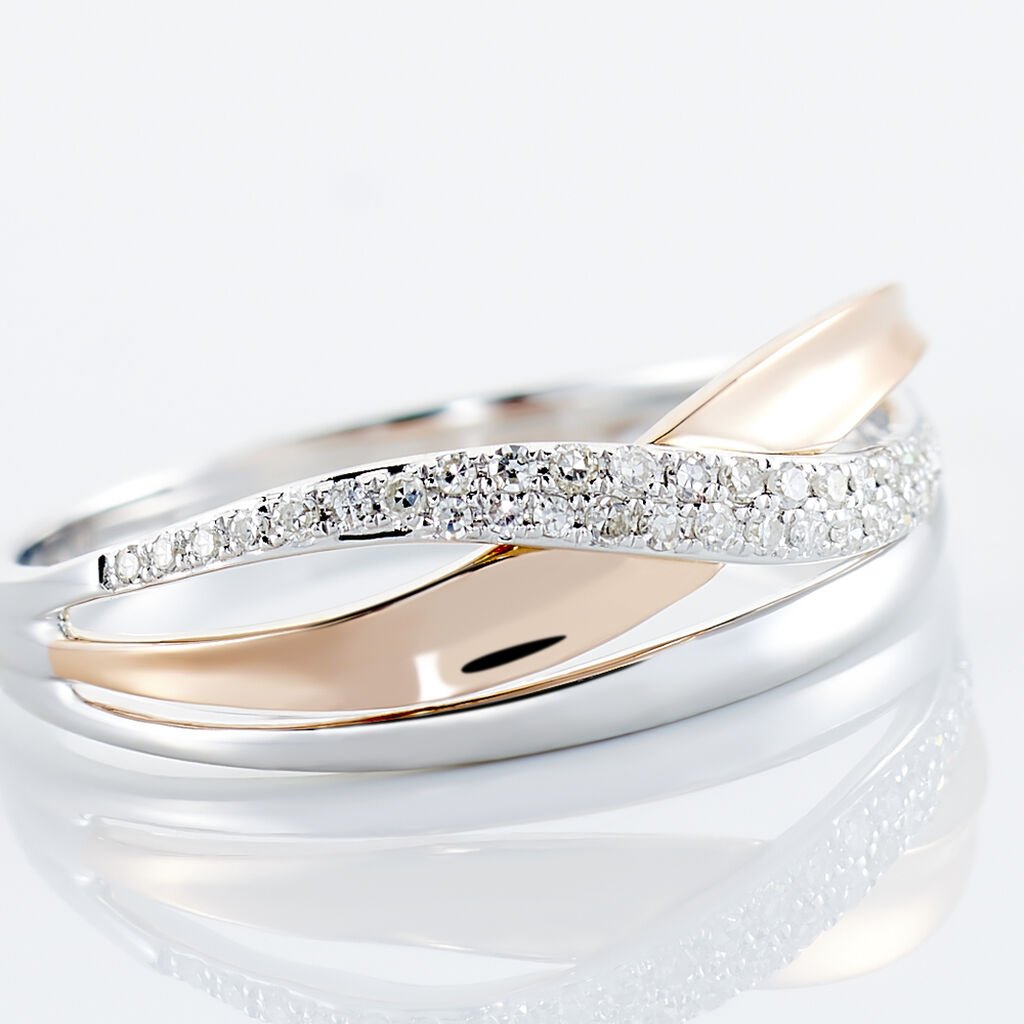Bague Nene Or Bicolore Diamant - Bagues avec pierre Femme | Histoire d&rsquo;Or
