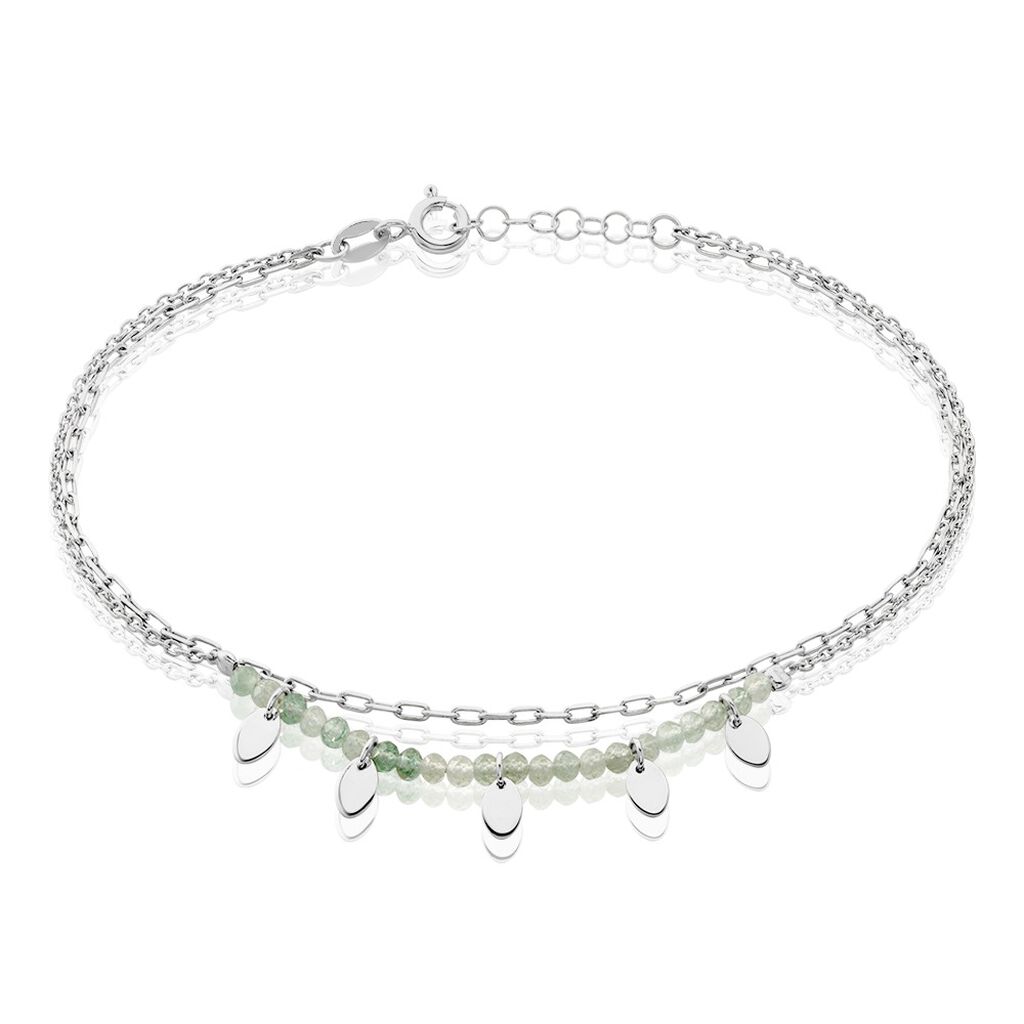 Chaîne De Cheville Ilma Argent Blanc Pierre De Synthèse - Chaînes de cheville Femme | Histoire d’Or