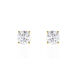 Boucles D'oreilles Puces 4 Griffes Or Jaune Diamant Synthetique