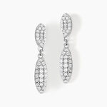 Boucles D'oreilles Pendantes Tiwa Argent Blanc Oxyde De Zirconium - Boucles d'oreilles fantaisie Femme | Histoire d&rsquo;Or