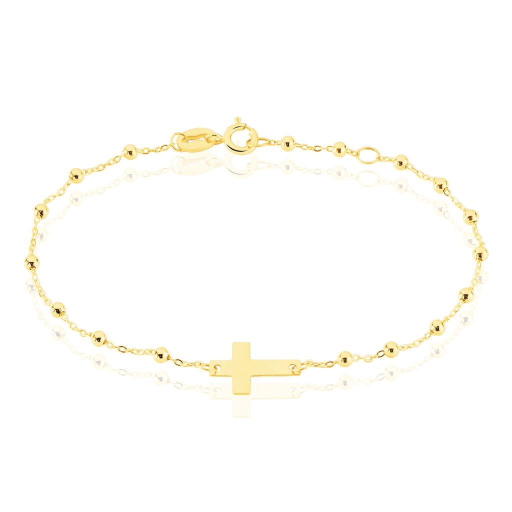 Bracelet Evelina Maille Boule Or Jaune - Pendentifs Baptême Enfant | Histoire d’Or
