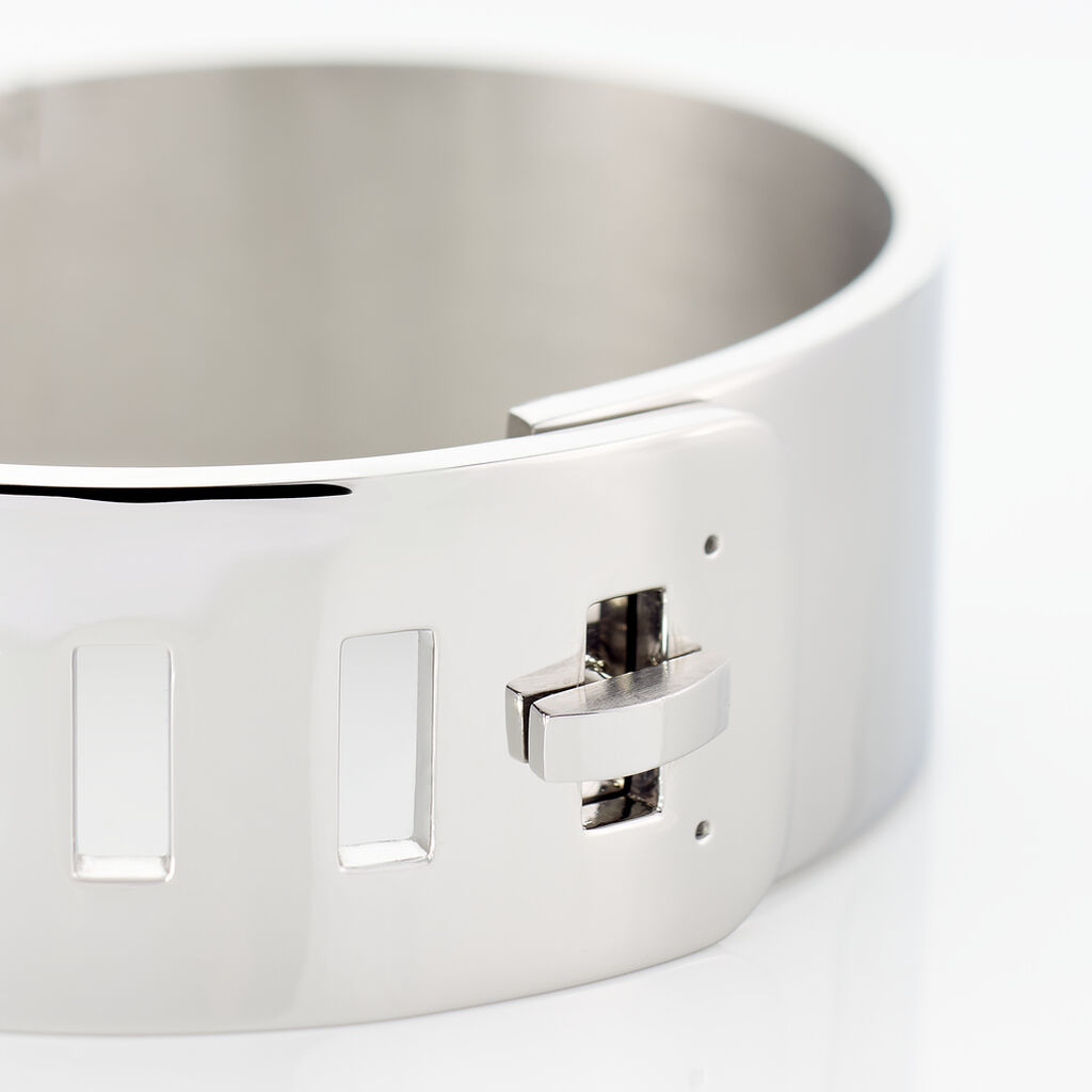 Bracelet Manchette Japon Acier Blanc - Bracelets manchettes Femme | Histoire d’Or