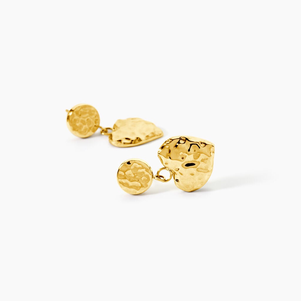 Boucles D'Oreilles Pendantes Mila Acier Jaune - Boucles d'oreilles fantaisie Femme | Histoire d&rsquo;Or