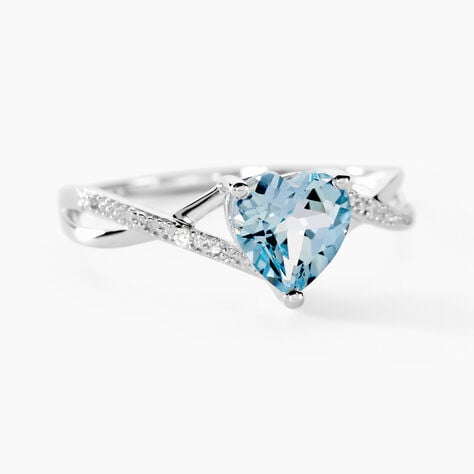Bague Clothilde Or Blanc Topaze Et Oxyde De Zirconium - Bagues solitaires Femme | Histoire d&rsquo;Or