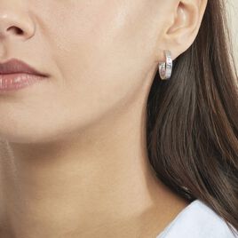 Créoles Ugenie Grec Or Blanc - Boucles d'oreilles créoles Femme | Histoire d’Or