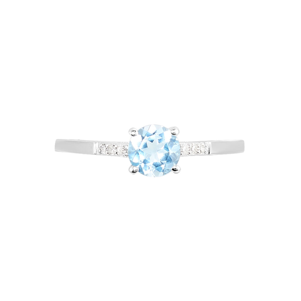 Bague Tarente Or Blanc Topaze Et Diamant - Bagues solitaires Femme | Histoire d&rsquo;Or