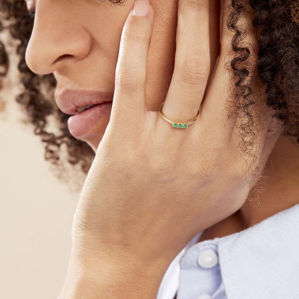 Bague Richie Or Jaune Emaraude - Bagues avec pierre Femme | Histoire d’Or