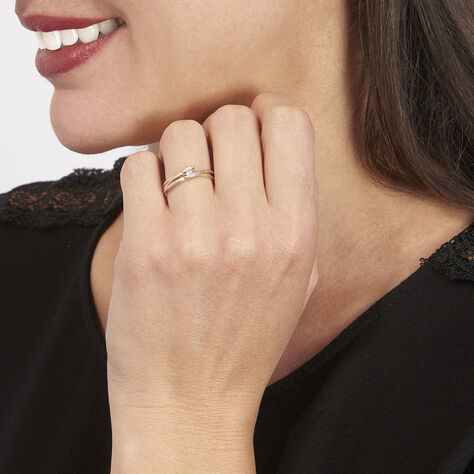 Bague Giusta Or Tricolore Diamant - Bagues solitaires Femme | Histoire d’Or