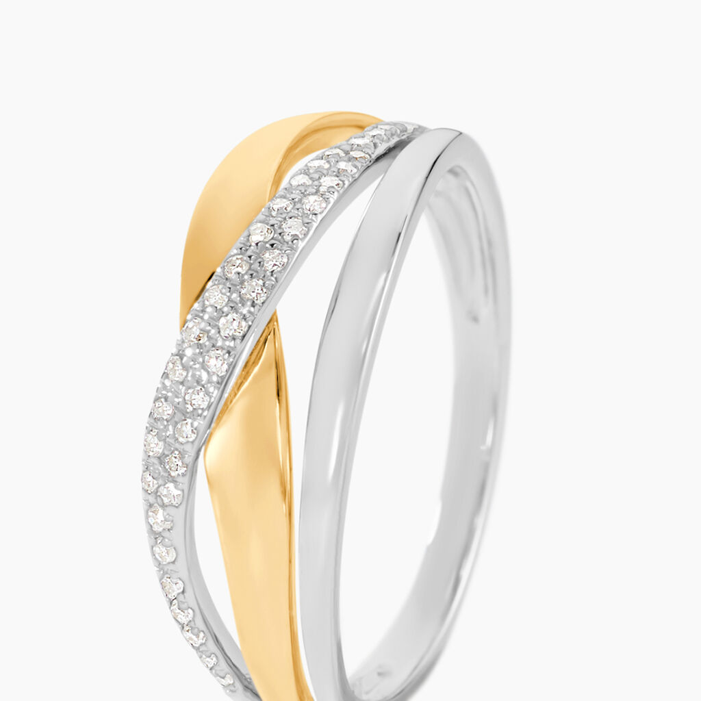 Bague Nene Or Bicolore Diamant - Bagues avec pierre Femme | Histoire d&rsquo;Or