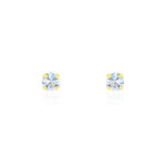 Boucles D'oreilles Puces Carin Serti Griffe 2 Or Jaune Oxyde - Clous d'oreilles Femme | Histoire d&rsquo;Or