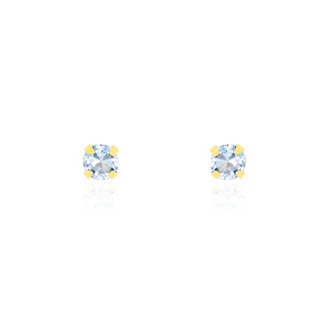 Boucles D'oreilles Puces Carin Serti Griffe 2 Or Jaune Oxyde - Clous d'oreilles Femme | Histoire d&rsquo;Or