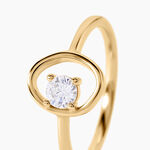 Bague Malgorzata Argent Dor&eacute; A L'Or 750/1000 Oxyde De Zirconium - Bagues solitaires Femme | Histoire d&rsquo;Or