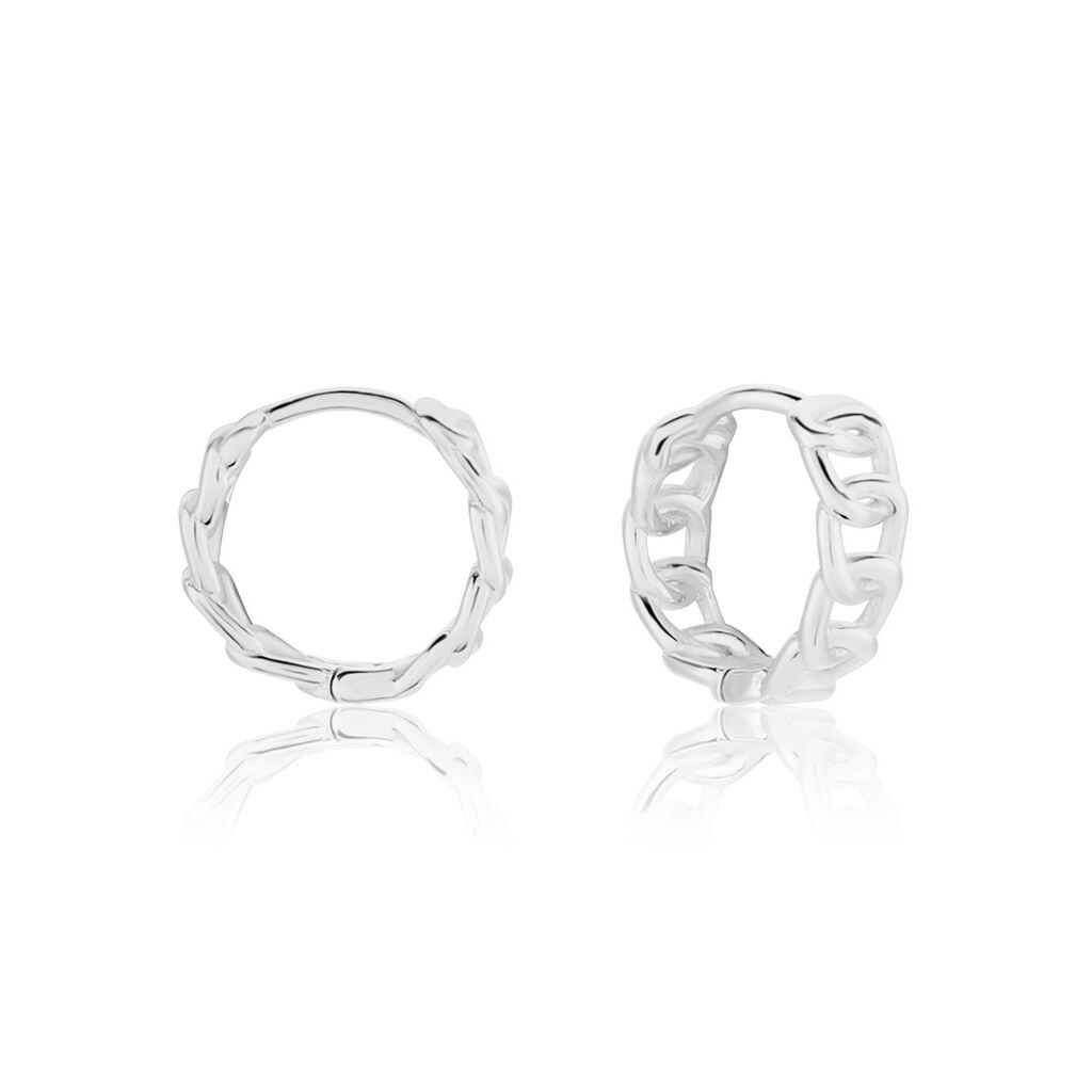 Créoles Linkki Argent Blanc