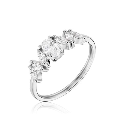 Bague Eclat D'Aurore Argent Blanc Oxyde De Zirconium - Bagues solitaires Femme | Histoire d&rsquo;Or