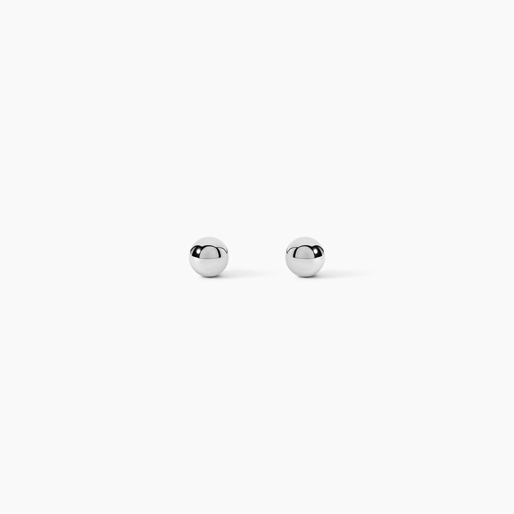 Boucles D'oreilles Puces Or Blanc Fidelia - Clous d'oreilles Femme | Histoire d&rsquo;Or